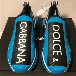 Dolce and Gabbana Sock Sneakers Blue Black w Tags SZ 8 DOLCE & GABBANA Crystal DG Logo Slip-On Sneaker Shoes  main image 3